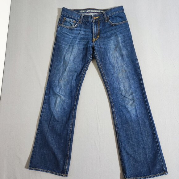 Old Navy Jeans men's size 30/32 dark wash ink blue Famous Jeans boot cut - Picture 1 of 13